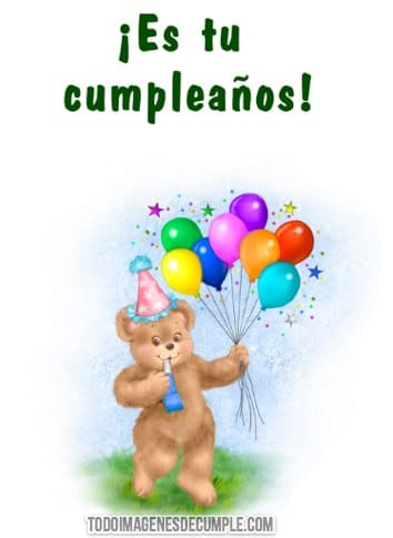 imagenes de feliz cumpleaños con globo y osito