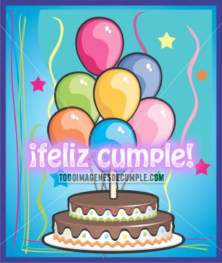 Imágenes de cumpleaños con pastel y globos