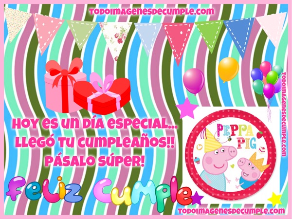Metro heroína Joya Feliz Cumpleaños con Peppa Pig